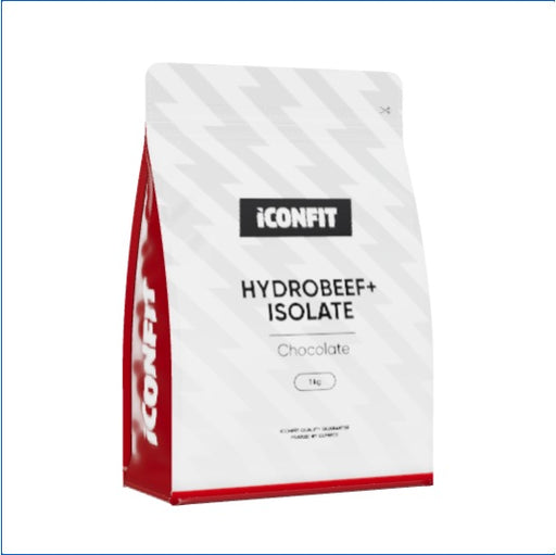 ICONFIT HydroBEEF+ Isolate Chocolate - 3D flat-bottom bag